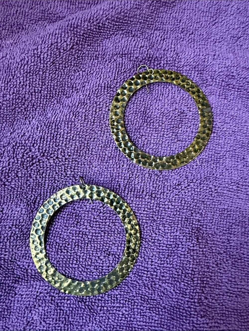 Gold Hammered Hoop Earrings - Women Jewelry Earrings
